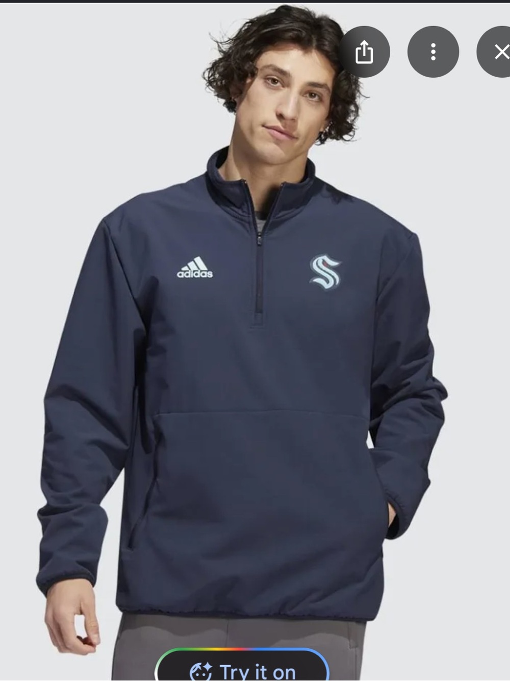 Adidas COLD.RDY Navy Seattle Kraken Lightweight Quarter-Zip Pullover